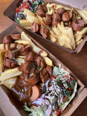 Currywurst Teller 💚  at Vegangster in Rostock