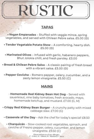   at Rustic in South East London