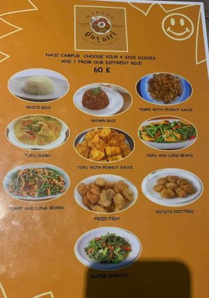 The nasi campur lets you choose four side dishes at Warung Gayatri in Abang