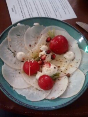 turnip carpaccio at Aub-svp in Brussels