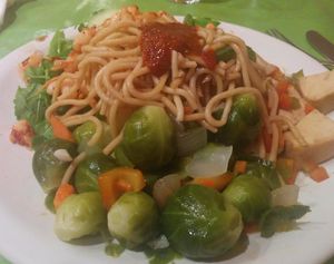 Brussel sprouts! Yippee!  at Green Life in Buenos Aires