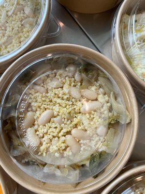 Zuppetta di miglio, scarola e fagioli at Mamma Michela  in Desenzano Del Garda