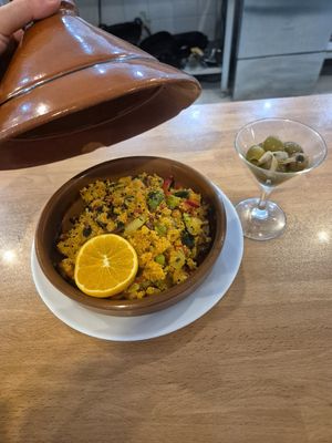 Tajine of Veggies and couscous at El Espejo in La Palma