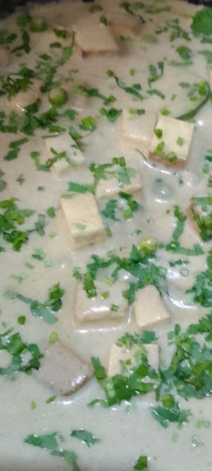 Thai Green curry with tofu. at El Espejo in La Palma