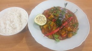 Tofu Tikka Masala curry.🥰 at El Espejo in La Palma