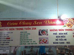 Menu poster at Sen Vàng in Ho Chi Minh City