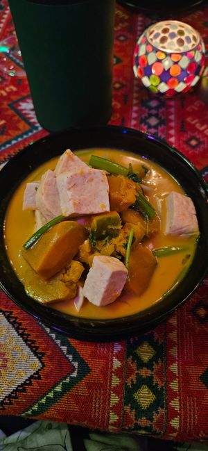 Pumpkin curry with tofu at Another World in Chiang Mai