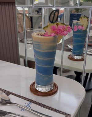 spirulina coconut pineapple shake  at Seiva Brunchery in Chiang Mai