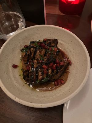 Grilled aubergine at Iberico World Tapas  in Nottingham