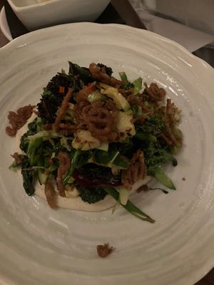 Spring greens with cashew cream at Iberico World Tapas  in Nottingham