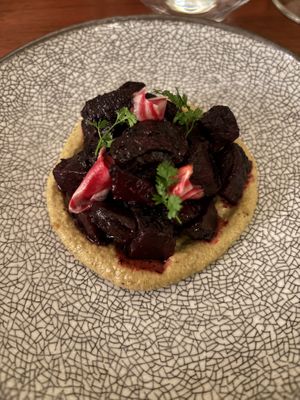 Beetroot hummus  at Iberico World Tapas  in Nottingham