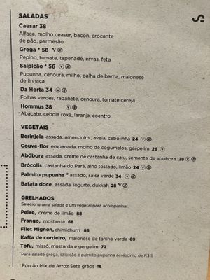 Menu  at So_lo Café - Copacabana in Rio De Janeiro