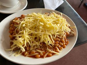 Cheesy beans on toast at The White Hare Cafe in Kirkby Stephen