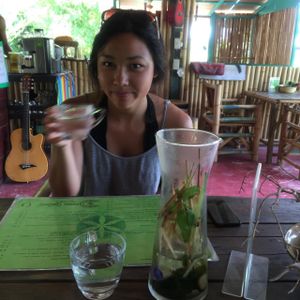 What's left of the delicious spa water at Green Gallery in Koh Phangan