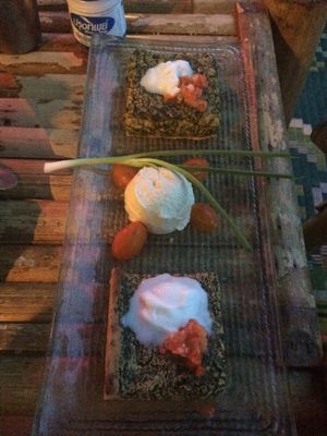 spinach quiche  at Green Gallery in Koh Phangan