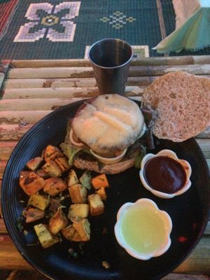 cheese burger  at Green Gallery in Koh Phangan