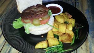 bean burger at Green Gallery in Koh Phangan