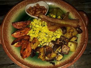 English breakfast (bread not pictured) at Green Gallery in Koh Phangan