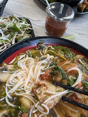 #38 dill fish ball noodle soupp  at Buddha Vegetarian Restaurant in South El Monte