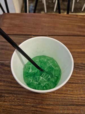 Melon soda at Shogun Burger Toyama in Toyama