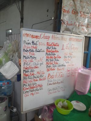 Menu in Vietnamese only at Thanh Tịnh Mễ Cốc in Ho Chi Minh City