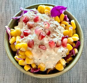 Eggplant moutabal bowl at Majdolin Restaurant in Sharjah
