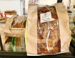Fresh baked bread  at Haya's Kitchen Meets Kave in Dubai