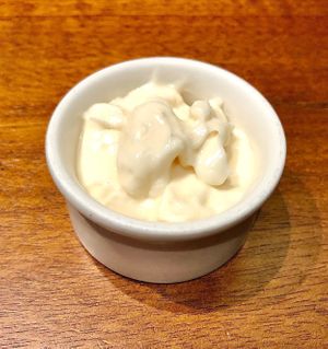 Vegan garlic mayo at Pitfire Pizza - Arjan  in Dubai