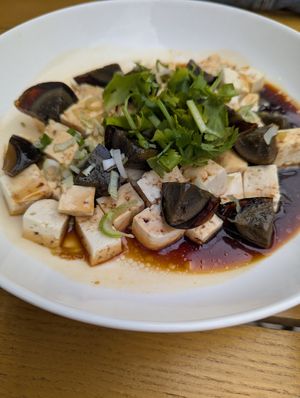 Century egg salad, which we were told is vegetarian as well. at TaoYuan Noodlehouse in Berlin