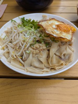 Fat noodles. Unfortunately, without much flavor. at TaoYuan Noodlehouse in Berlin