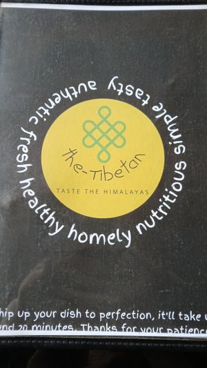 Menu at the Tibetan in Kannur