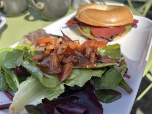 Pastrami bagel   at Delicious   in Harrogate