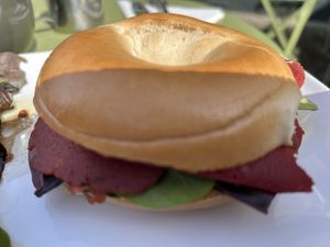 Pastrami bagel   at Delicious   in Harrogate