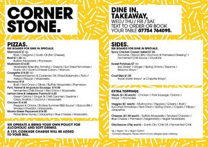 Options marked VO at Corner Stone Pizza in Nottingham