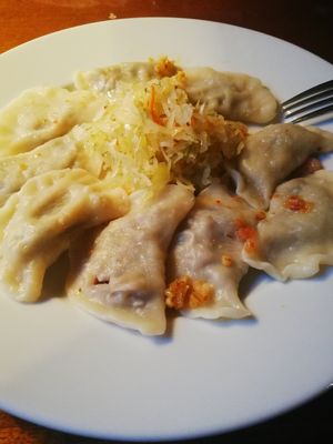 Pyszne pierogi z kasza i grzybami 💕❤️💕 at Dobra Kasza Nasza in Zakopane