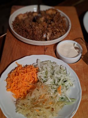 Groats with mixed salad at Dobra Kasza Nasza in Zakopane