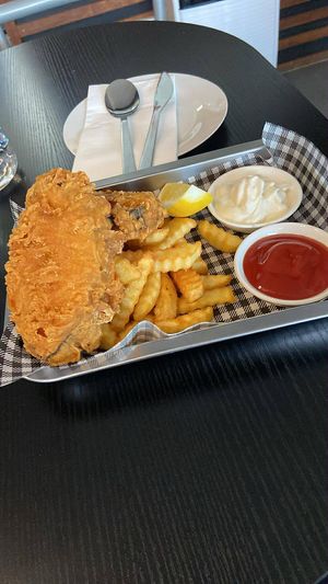Fish and chips  at Ping An Veggie Time @Dover Gardens in Adelaide
