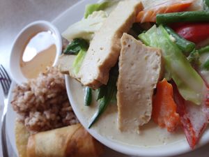 Green Curry-- my favourite  at Red Curry Vegan Kitchen in Flagstaff