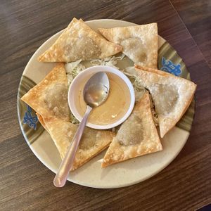 Potato Samosa Wontons at Red Curry Vegan Kitchen in Flagstaff