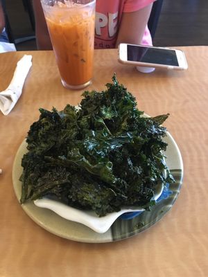 kale chips at Red Curry Vegan Kitchen in Flagstaff
