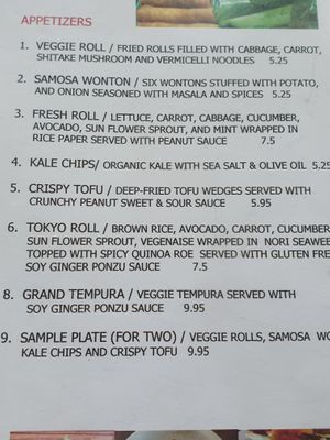 Appetizers  at Red Curry Vegan Kitchen in Flagstaff