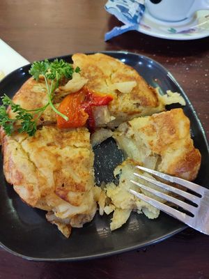 Vegan Spanish potato tortilla at Rosemary  in Alicante