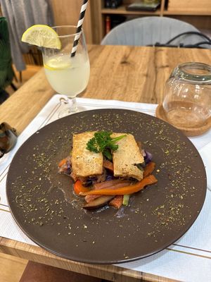 Tofu with grilled veggies  at Rosemary  in Alicante