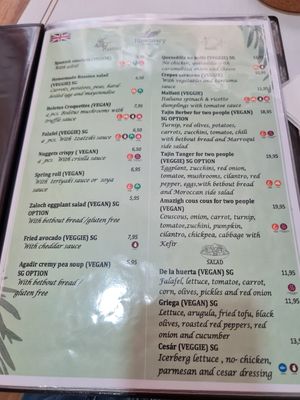 Menu at Rosemary  in Alicante