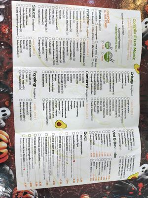 Poke bowl menu. at Avocado in Pozzuoli