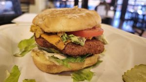 Vegan Chicken Burger at High Water Grill in Silverton