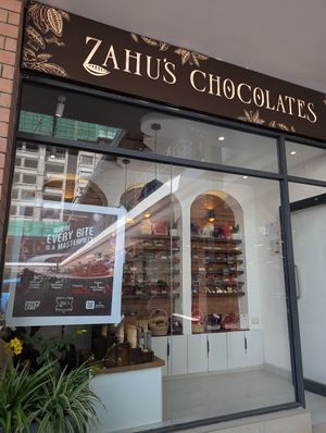 Outside at Zahu's Chocolates in Nairobi