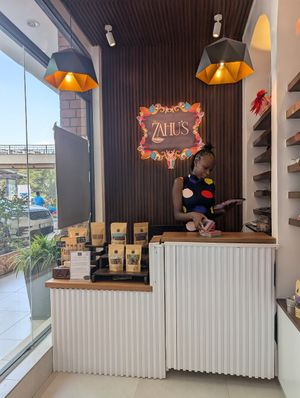 Counter at Zahu's Chocolates in Nairobi