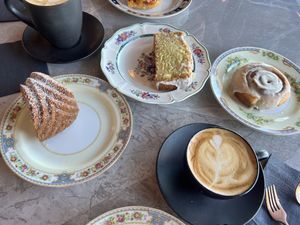 Pastries including the lemon cake  at MangiaFoglie  in Long Beach