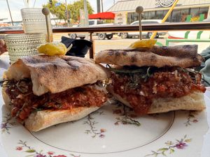 vegan meatball sandwichh  at MangiaFoglie  in Long Beach